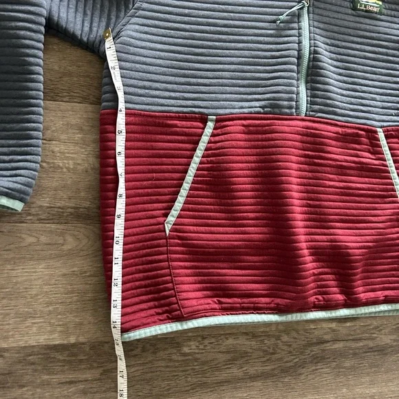 Men’s L.L. Bean Airlight Knit Hooded Pullover colour block L - Picture 3 of 4